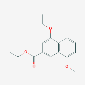 molecular formula C16H18O4 B8522489 Ethyl 4-ethoxy-8-methoxy-2-naphthoate 