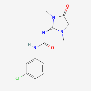 molecular formula C12H13ClN4O2 B8522536 N-(3-Chlorophenyl)-N'-(1,3-dimethyl-4-oxoimidazolidin-2-ylidene)urea CAS No. 58078-79-8