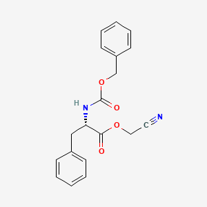 molecular formula C19H18N2O4 B8522563 Alanine, N-benzyloxycarbonyl-3-phenyl-, cyanomethyl ester, L- CAS No. 7663-85-6