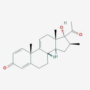 molecular formula C22H28O3 B085226 (8S,10S,13S,14S,16S,17R)-17-acetyl-17-hydroxy-10,13,16-trimethyl-7,8,12,14,15,16-hexahydro-6H-cyclopenta[a]phenanthren-3-one CAS No. 14135-32-1