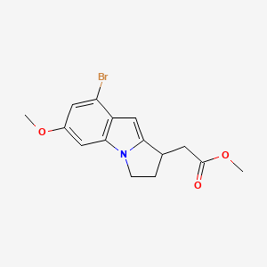 molecular formula C15H16BrNO3 B8522630 methyl 2-(5-bromo-7-methoxy-2,3-dihydro-1H-pyrrolo[1,2-a]indol-3-yl)acetate 