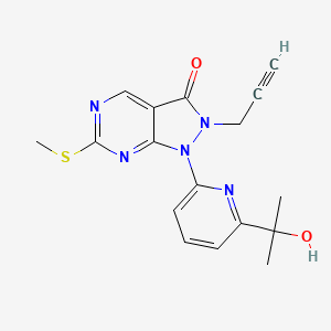 molecular formula C17H17N5O2S B8522746 1-(6-(2-Hydroxypropan-2-yl)pyridin-2-yl)-6-(methylthio)-2-(prop-2-yn-1-yl)-1,2-dihydro-3H-pyrazolo[3,4-d]pyrimidin-3-one 