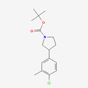 molecular formula C16H22ClNO2 B8522765 Tert-butyl 3-(4-chloro-3-methylphenyl)pyrrolidine-1-carboxylate 