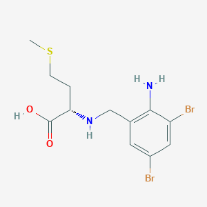 molecular formula C12H16Br2N2O2S B8522913 N-[(2-Amino-3,5-dibromophenyl)methyl]-L-methionine CAS No. 66398-37-6