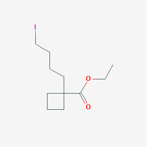 molecular formula C11H19IO2 B8522996 Ethyl 1-(4-iodobutyl)-1-cyclobutanecarboxylate 