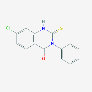 molecular formula C14H9ClN2OS B085230 7-Chloro-3-phenyl-2-thioxo-2,3-dihydro-4(1H)-quinazolinone CAS No. 13165-15-6
