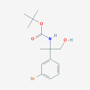 molecular formula C14H20BrNO3 B8523001 tert-butyl N-[2-(3-bromophenyl)-1-hydroxypropan-2-yl]carbamate 
