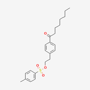 molecular formula C23H30O4S B8523184 2-(4-Octanoyl phenyl)ethyl p-toluene sulfonate 