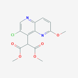 Dimethyl [3-chloro-6-(methyloxy)-1,5-naphthyridin-4-yl]propanedioate