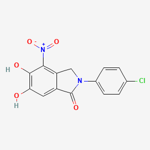 2-(4-Chlorophenyl)-5,6-dihydroxy-4-nitro-2,3-dihydro-1H-isoindol-1-one