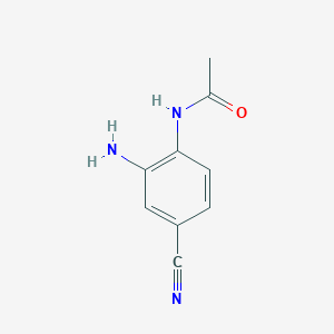 molecular formula C9H9N3O B8523754 Acetyl-2-amino-4-cyanoaniline 