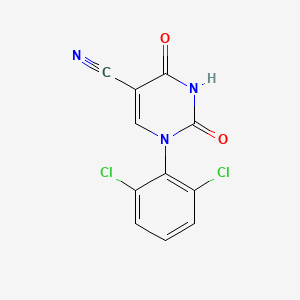molecular formula C11H5Cl2N3O2 B8523953 5-Cyano-1-(2,6-dichlorophenyl)uracil 