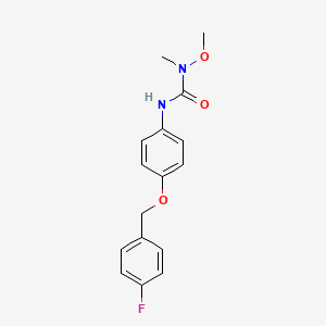 molecular formula C16H17FN2O3 B8524020 N'-{4-[(4-Fluorophenyl)methoxy]phenyl}-N-methoxy-N-methylurea CAS No. 66682-14-2