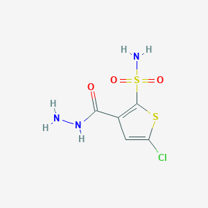 molecular formula C5H6ClN3O3S2 B8524039 5-Chloro-2-sulfamoylthiophene-3-carbohydrazide 
