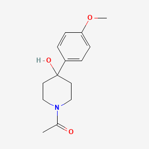 molecular formula C14H19NO3 B8524059 1-(4-Hydroxy-4-[4-methoxyphenyl]piperidin-1-yl)ethanone 