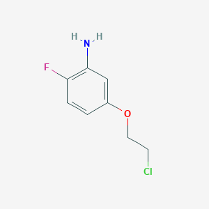 molecular formula C8H9ClFNO B8524105 1-(2-Chloroethoxy)-4-fluoro-3-aminobenzene 