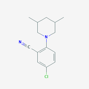molecular formula C14H17ClN2 B8524288 5-Chloro-2-(3,5-dimethyl-piperidin-1-yl)-benzonitrile 