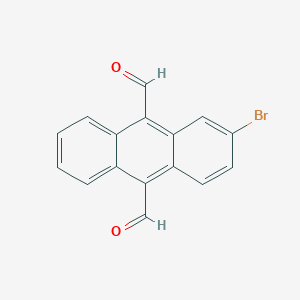 molecular formula C16H9BrO2 B8524422 2-Bromoanthracene-9,10-dicarbaldehyde 