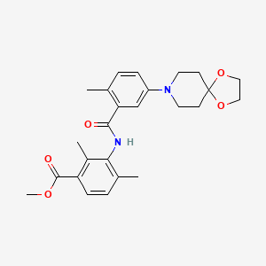 molecular formula C25H30N2O5 B8524574 methyl 3-[[5-(1,4-dioxa-8-azaspiro[4.5]decan-8-yl)-2-methylbenzoyl]amino]-2,4-dimethylbenzoate 