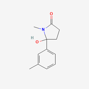 molecular formula C12H15NO2 B8524604 5-Hydroxy-1-methyl-5-(3-methylphenyl)-2-pyrrolidinone CAS No. 59618-42-7