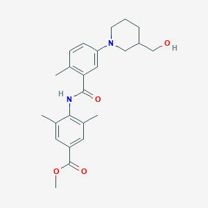 molecular formula C24H30N2O4 B8524742 methyl 4-[[5-[3-(hydroxymethyl)piperidin-1-yl]-2-methylbenzoyl]amino]-3,5-dimethylbenzoate 