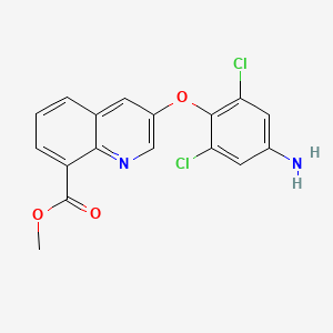 molecular formula C17H12Cl2N2O3 B8524759 methyl 3-(4-amino-2,6-dichlorophenoxy)quinoline-8-carboxylate 