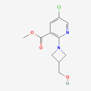 molecular formula C11H13ClN2O3 B8524988 Methyl 5-chloro-2-(3-(hydroxymethyl)azetidin-1-yl)nicotinate 