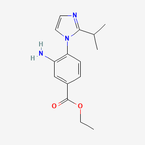 molecular formula C15H19N3O2 B8525014 ethyl 3-amino-4-(2-propan-2-ylimidazol-1-yl)benzoate 