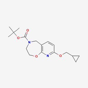 molecular formula C17H24N2O4 B8525099 tert-Butyl 8-(cyclopropylmethoxy)-2,3-dihydropyrido[3,2-f][1,4]oxazepine-4(5H)-carboxylate 