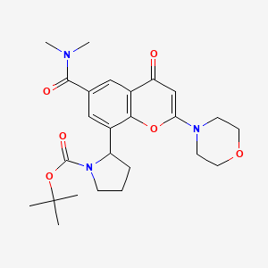 tert-butyl 2-(6-(dimethylcarbamoyl)-2-morpholino-4-oxo-4H-chromen-8-yl)pyrrolidine-1-carboxylate
