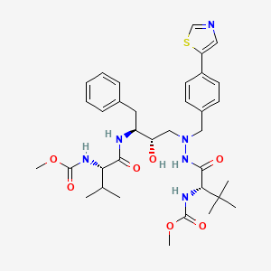 2,5,6,10,13-Pentaazatetradecanedioic acid, 3-(1,1-dimethylethyl)-8-hydroxy-12-(1-methylethyl)-4,11-dioxo-9-(phenylmethyl)-6-((4-(5-thiazolyl)phenyl)methyl)-, dimethyl ester, (3S,8S,9S,12S)-