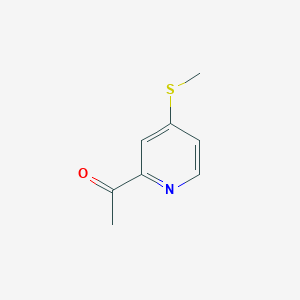 molecular formula C8H9NOS B8525236 Ethanone, 1-[4-(methylthio)-2-pyridinyl]- CAS No. 741287-56-9