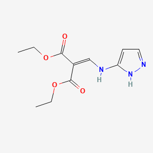 molecular formula C11H15N3O4 B8525248 diethyl 2-((1H-pyrazol-5-ylamino)methylene)malonate 