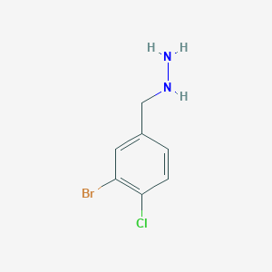 molecular formula C7H8BrClN2 B8525833 3-Bromo-4-chlorobenzylhydrazine 