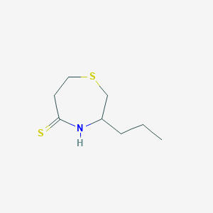 molecular formula C8H15NS2 B8525853 tetrahydro-3-propyl-(2H)-1,4-thiazepin-5-thione 