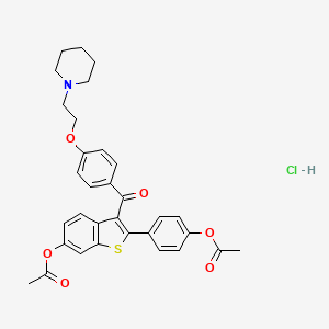 molecular formula C32H32ClNO6S B8525927 Raloxifene dimethyl ester hydrochloride 