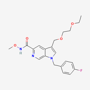 molecular formula C21H24FN3O4 B8525934 1h-Pyrrolo[2,3-c]pyridine-5-carboxamide,3-[(2-ethoxyethoxy)methyl]-1-[(4-fluorophenyl)methyl]-n-methoxy- 