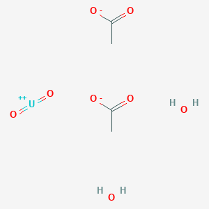 molecular formula C4H10O8U B8526174 Dioxouranium(2+);diacetate;dihydrate 