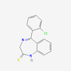molecular formula C15H11ClN2S B8526188 1,3-dihydro-5-(o-chlorophenyl)-2H-1,4-benzodiazepine-2-thione CAS No. 39061-98-8