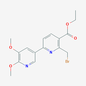 molecular formula C16H17BrN2O4 B8526203 Ethyl 5',6'-dimethoxy-6-bromomethyl-2,3'-bipyridine-5-carboxylate 
