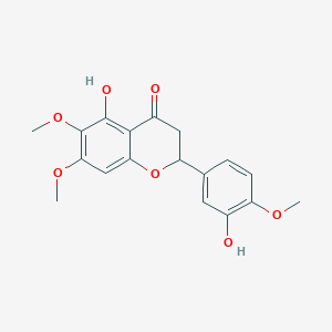 molecular formula C18H18O7 B8526214 5,3'-Dihydroxy-6,7,4'-trimethoxyflavanone 