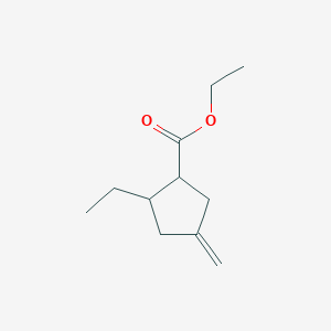molecular formula C11H18O2 B8526248 Ethyl 2-ethyl-4-methylenecyclopentanecarboxylate 