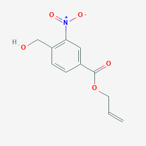 molecular formula C11H11NO5 B8526288 Benzoic acid, 4-(hydroxymethyl)-3-nitro-, 2-propenyl ester CAS No. 171762-24-6