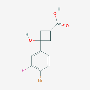 3-(4-Bromo-3-fluorophenyl)-3-hydroxycyclobutane-1-carboxylic acid