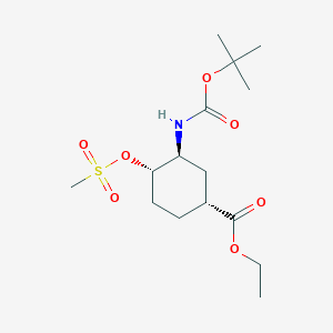 ethyl (1R*,3S*,4S*)-3-tert-butoxycarbonylamino-4-methanesulfonyloxycyclohexane-1-carboxylate