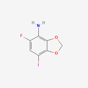 molecular formula C7H5FINO2 B8526649 4-Amino-5-fluoro-7-iodo-1,3-benzodioxole 