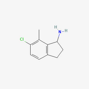 molecular formula C10H12ClN B8526703 6-Chloro-7-methyl-indan-1-ylamine 