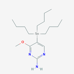 B8526819 2-Pyrimidinamine, 4-methoxy-5-(tributylstannyl)- CAS No. 597551-31-0
