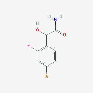 molecular formula C8H7BrFNO2 B8526943 2-(4-Bromo-2-fluorophenyl)-2-hydroxyacetamide 