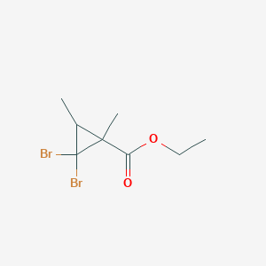 molecular formula C8H12Br2O2 B8527049 Ethyl 2,2-dibromo-1,3-dimethylcyclopropane-1-carboxylate CAS No. 67074-39-9